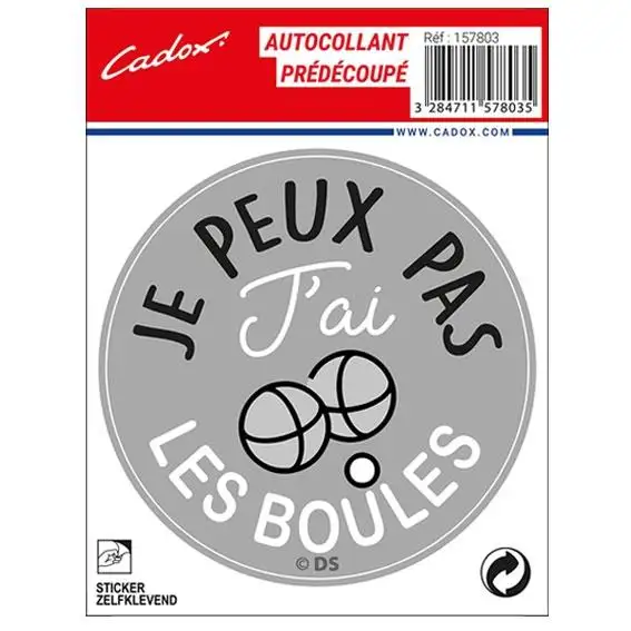 STICKER "JE PEUX PAS J'AI LES BOULES" - 157803 - CADOX