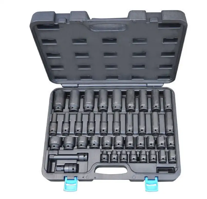 DELTACH COFFRET DE DOUILLES à CHOCS 1/2" COURTES ET LONGUES 10-32MM 40 PIèCES
