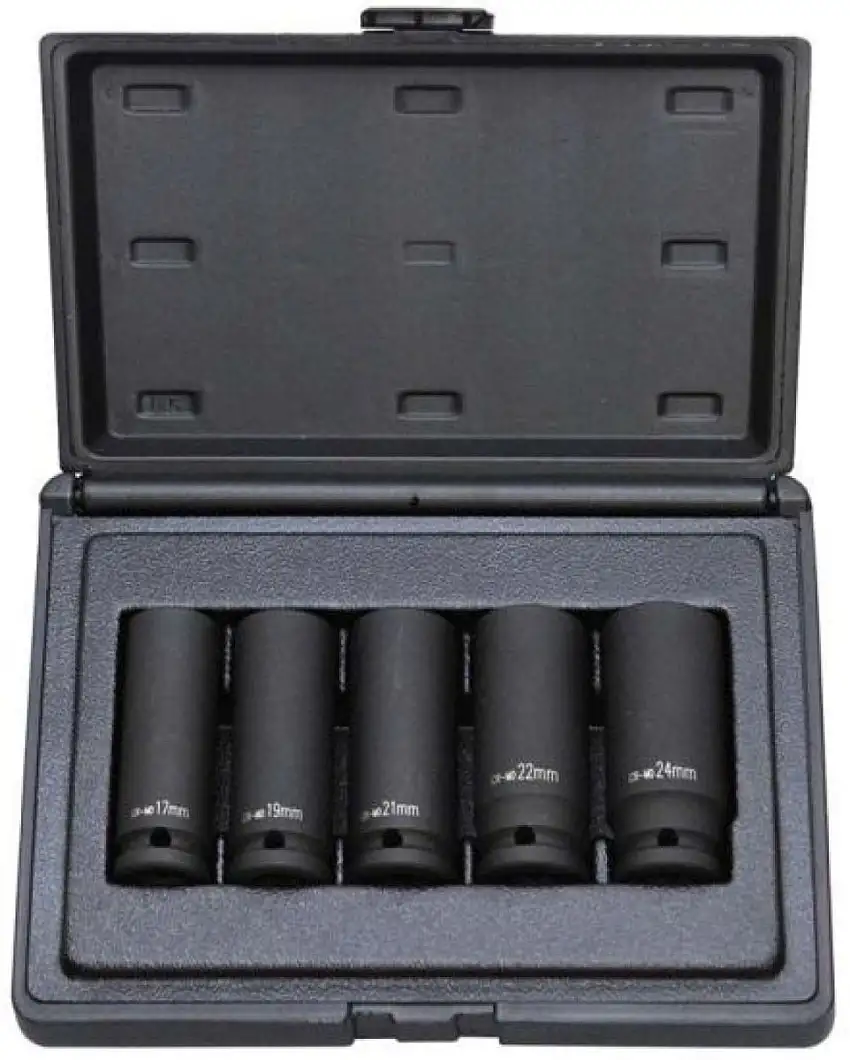 DELTACH COFFRET DE DOUILLES à CHOC 1/2" LONG 17-24MM 5 PIèCES
