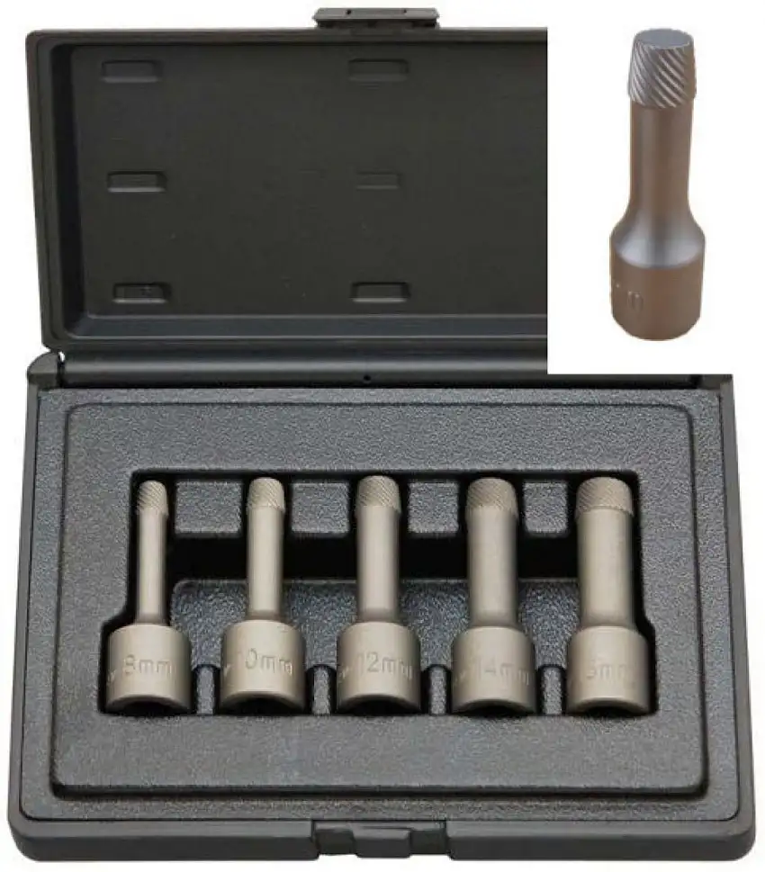 DELTACH COFFRET DE DOUILLES SPIRALES 1/2" 8-16MM 5 PIèCES