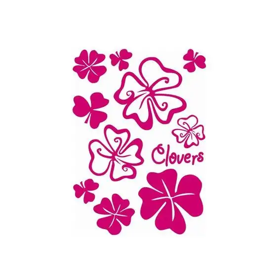 STICKERS TRANSFERABLES CLOVERS FUSHIA