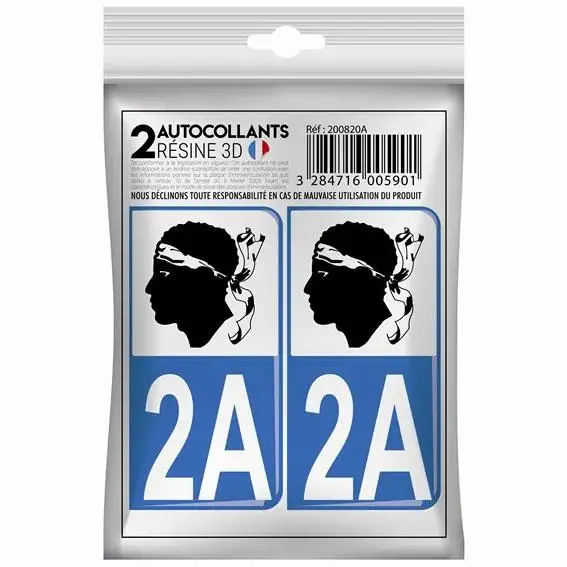 STICKER 3D 2A CORSE DU SUD x2 - 200820A - CADOX