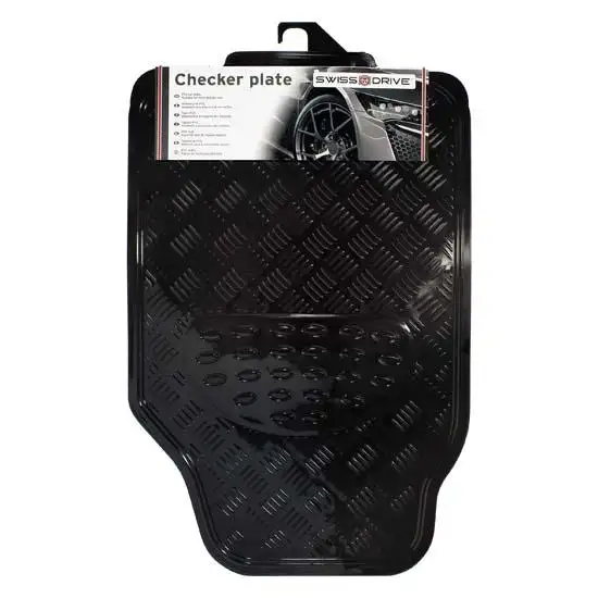 Tapis Caoutchouc et Aluminium Piano Black