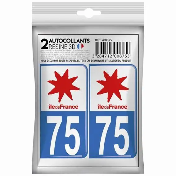 STICKER 3D 75 PARIS x2 - 200875 - CADOX