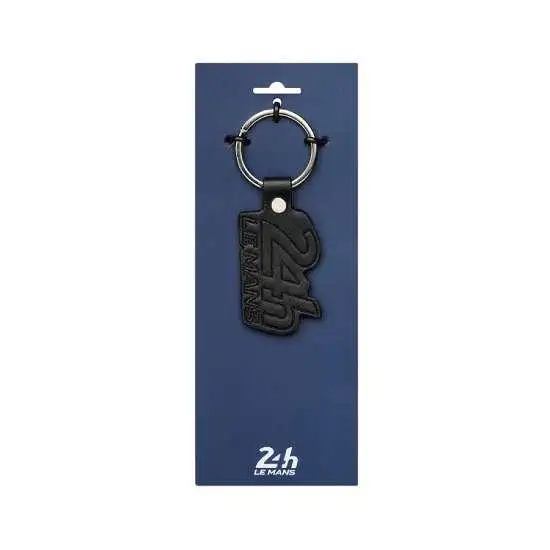 PORTE CLÉS CUIR NOIR LOGO 24H