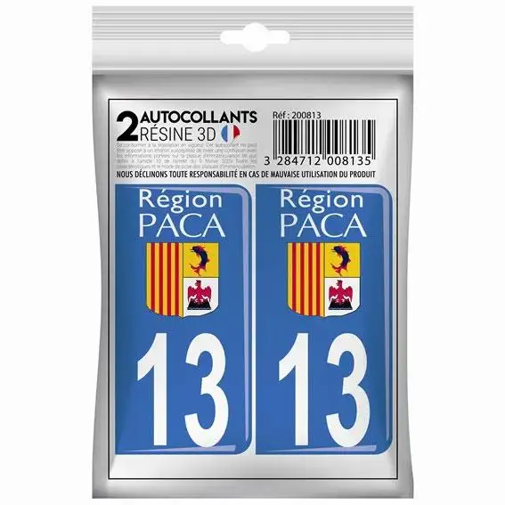 STICKER 3D 13 BOUCHES DU RHONE x2 - 200813 - CADOX
