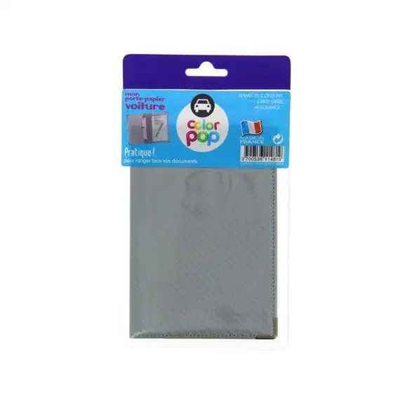 PORTE PAPIERS VOITURE GRIS ARGT