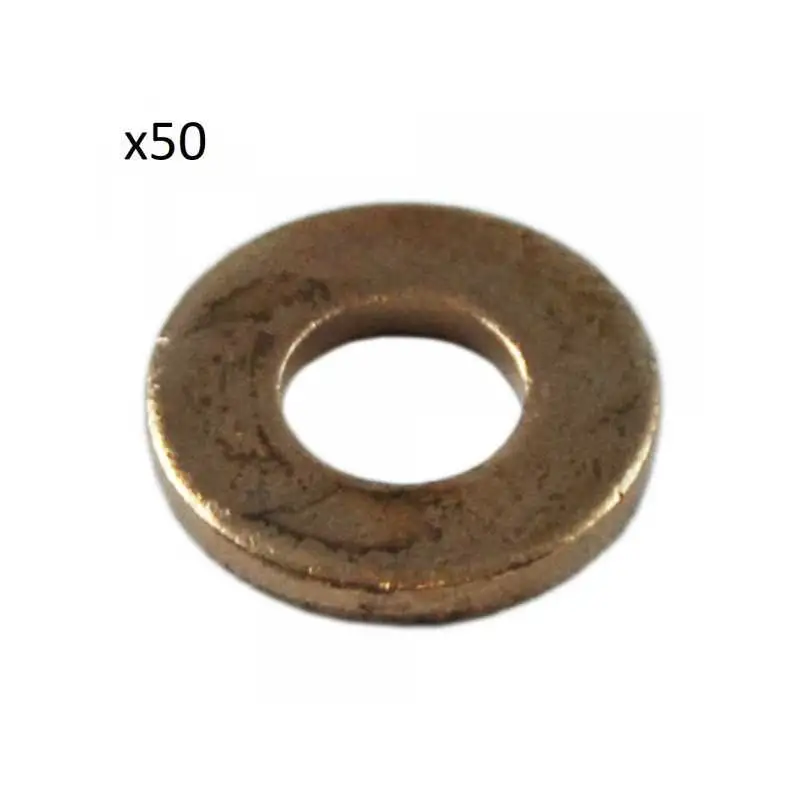50 RONDELLES DE CUIVRE POUR INJECTEURS (15,0 x 7,5 x 2,5MM)