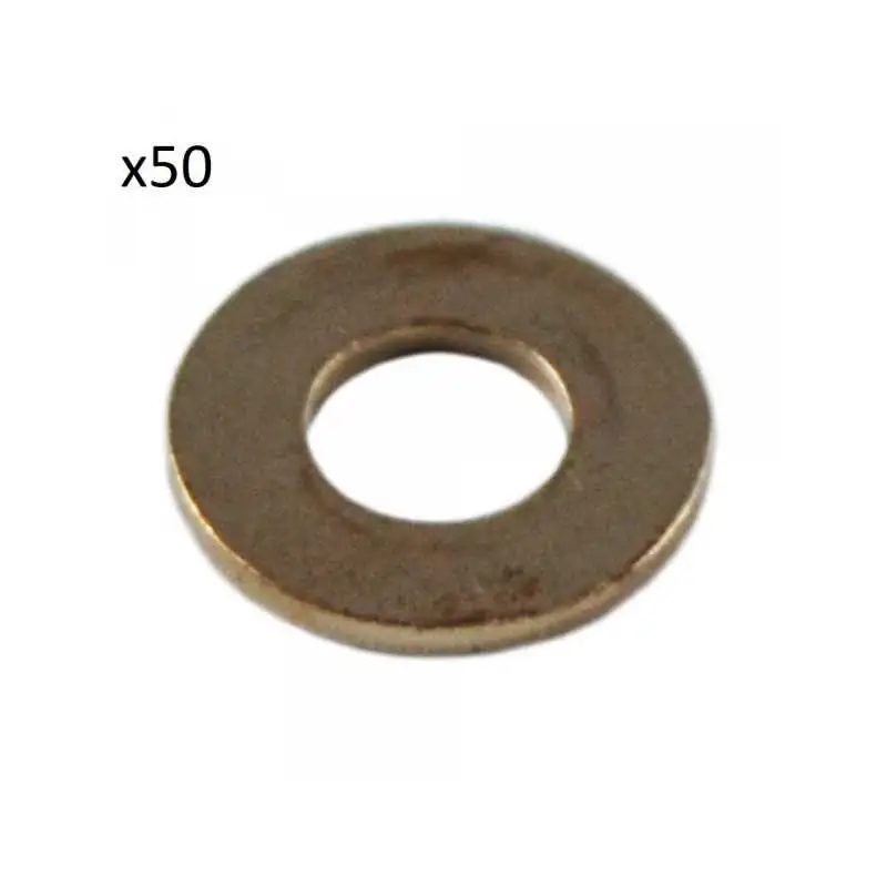 50 RONDELLES DE CUIVRE POUR INJECTEURS (16,0 x 7,5 x 2,0MM)