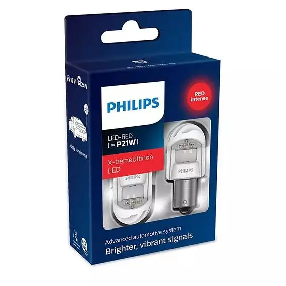 Ampoule P21W LED XTREME ULTINON ROUGE X2 PHILIPS - 11498XURX2