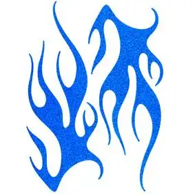 Transfert Flaming pailleté bleu
