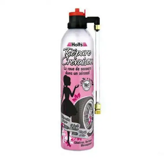 Bombe anti crevaison HOLTZ - Répare crevaison rose 400 ml
