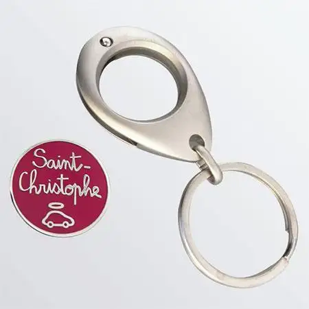 PORTE CLEFS JETON "SAINT CHRISTOPHE" ROSE - ZIG13CHRI R - ZIGOH