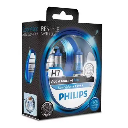 Ampoule H7 X2 12V 55W PH BLEU PHILIPS - 12972CVPBS2