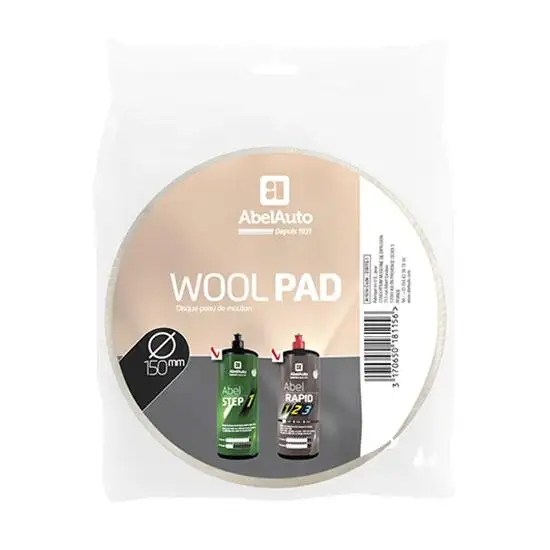 DISQUE DE POLISSAGE EN PEAU DE MOUTON 150MM WOOLPAD- ABEL