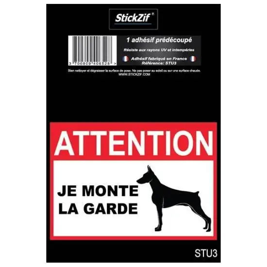 1 Adhésif  Attention Je Monte La Garde - STICKZIF