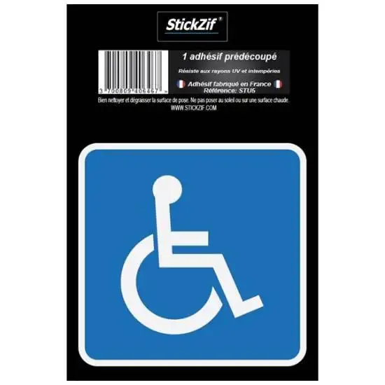 1 Adhésif prédécoupé handicapé - STICKZIF