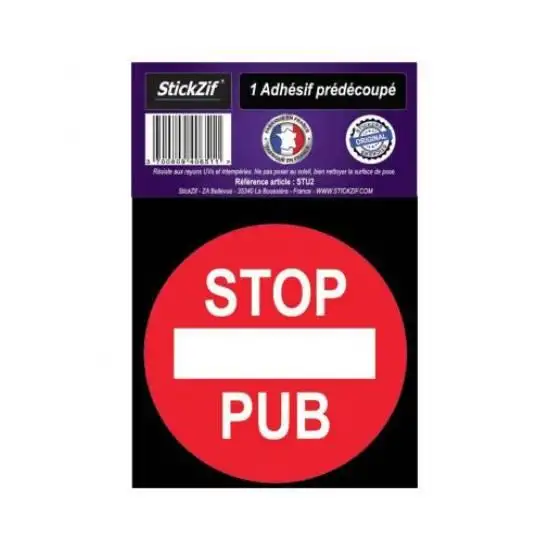 1 Adhésif prédécoupé stop pub - STICKZIF