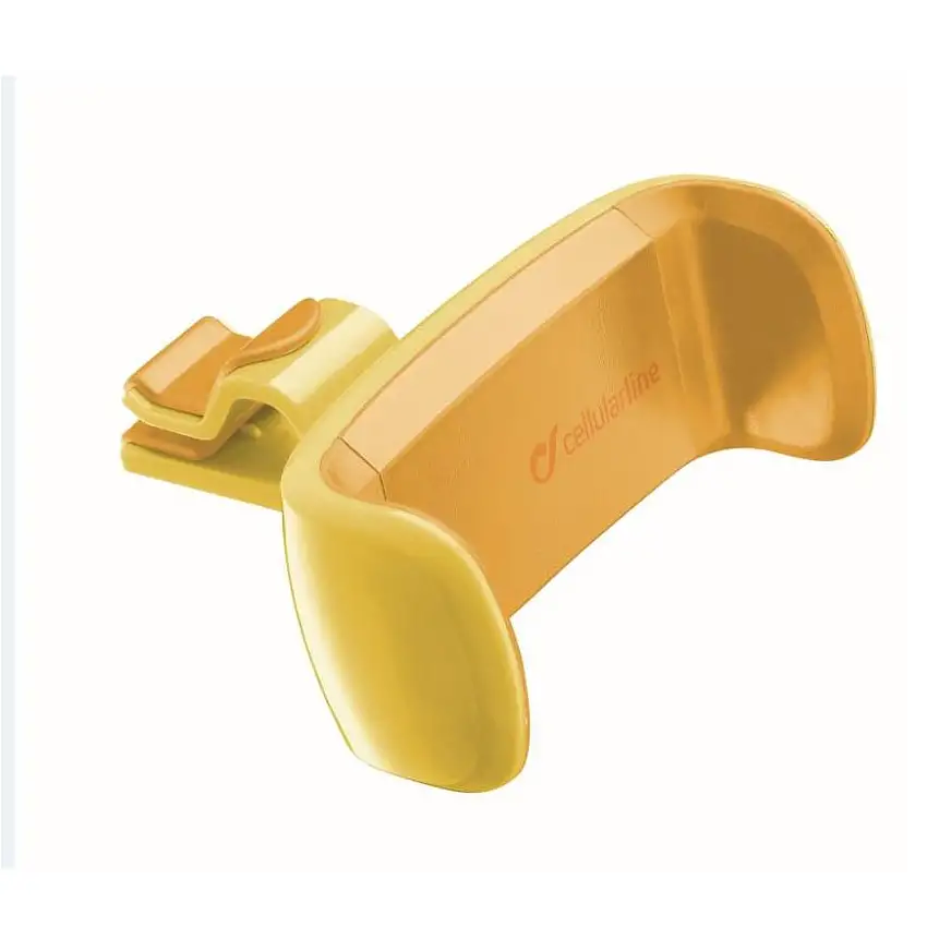Support téléphone pour grille d'aération coloris jaune