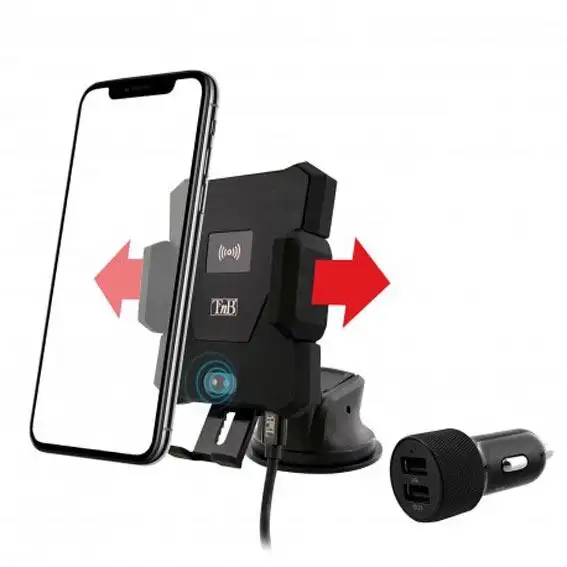 SUPPORT MOTORISE AVEC CHARGE SANS FIL 10W + 2 ACCESSOIRES