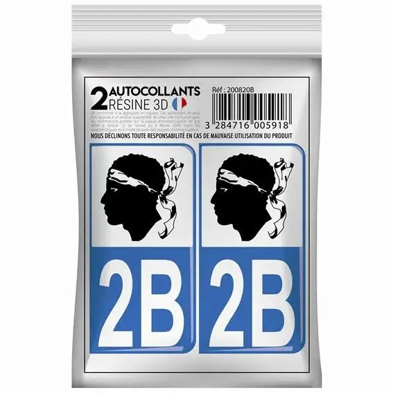 STICKER 3D 2B HAUTE CORSE x2 - 200820B - CADOX