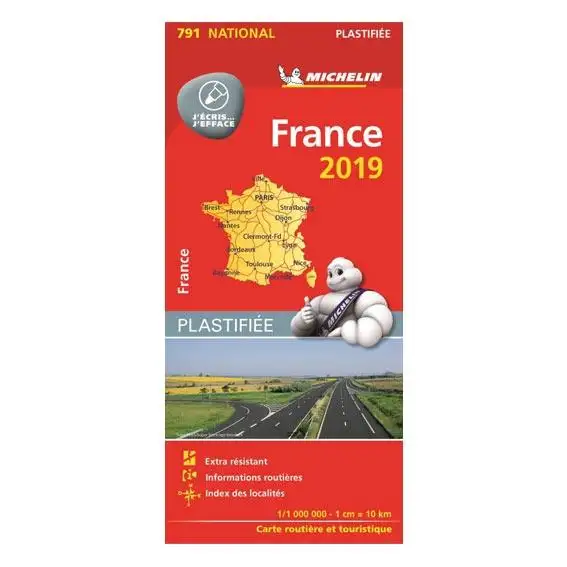 CARTE FRANCE PLASTIFIEE 2019