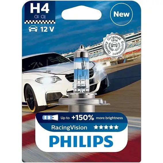 Ampoule H4 X1 RACING VISION PHILIPS - 12342RVB1
