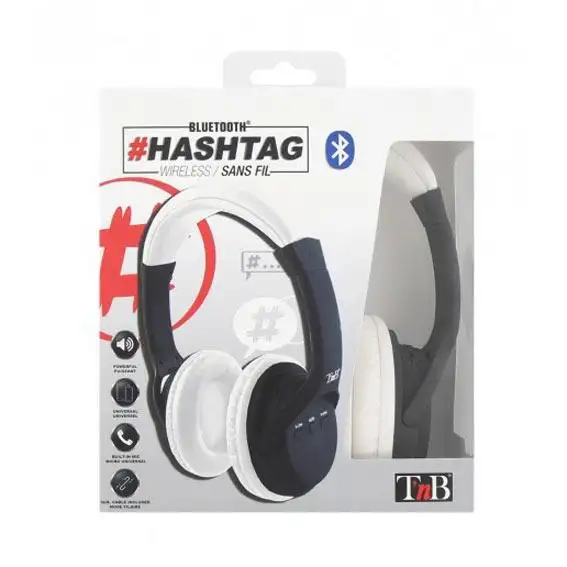 CASQUE BLUETOOTH HASHTAG BLANC TNB