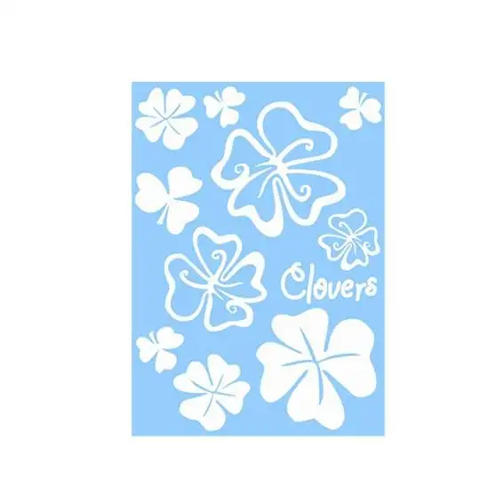 STICKERS TRANSFERABLE CLOVERS BLANC