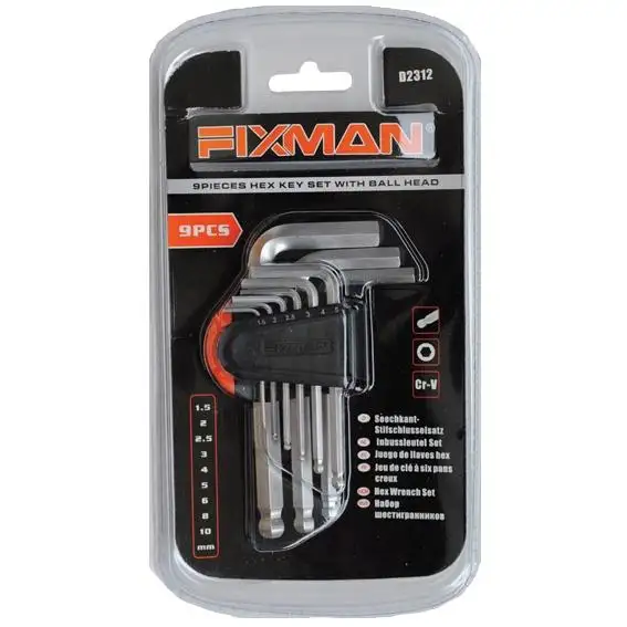 SET 9 CLES HEXAGONALES FIXMAN
