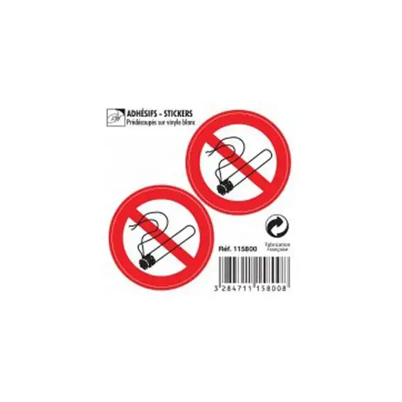 ADHESIF DEFENSE DE FUMER X2 - 115800 - CADOX