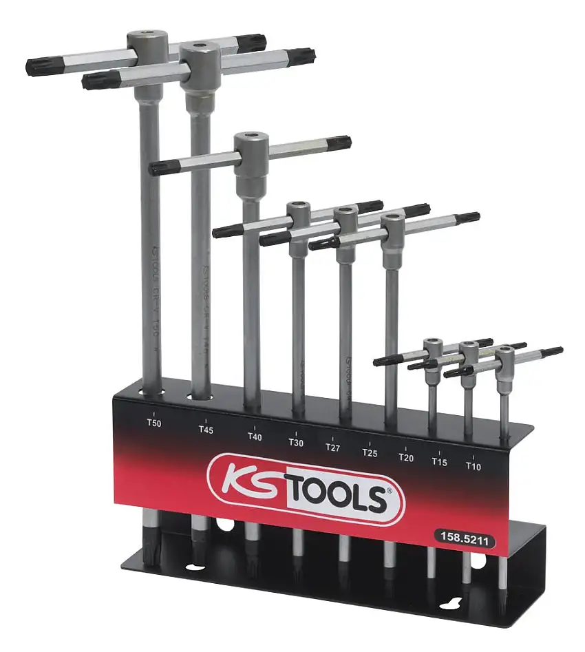 Présentoir de clés TORX à poignée en T, 9 pièces KS TOOLS 158.5211