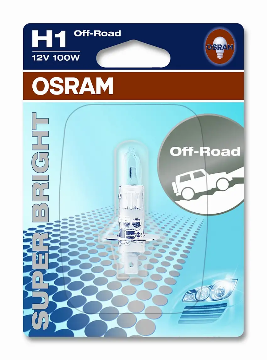 Ampoule auto (non homologuée sur route) Osram type H1 Blanche 12 Volts 100 watts Ref: 62200