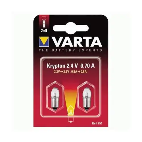 Ampoule Lampe torche Varta type Krypton Blanche 2,4 Volts 0,7 ampères Ref: 751000402