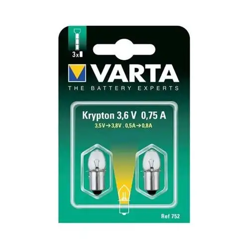Ampoule Lampe torche Varta type Krypton Blanche 3,6 Volts 0,8 ampères Ref: 752000402