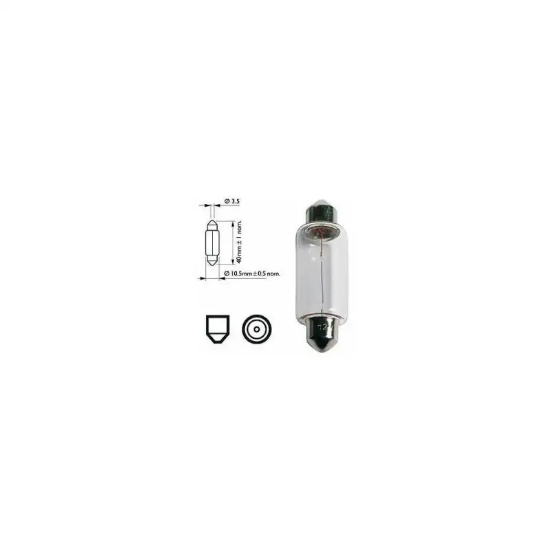 Ampoule navette SV 8,5 - 18W - 8/12V - Pack de 10 pour voitures et remorque