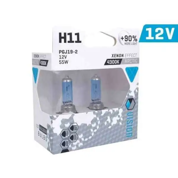 Ampoules VISION blanc arctique H11 12V 55W PGJ19-2 U E4   90 , 2 pcs.