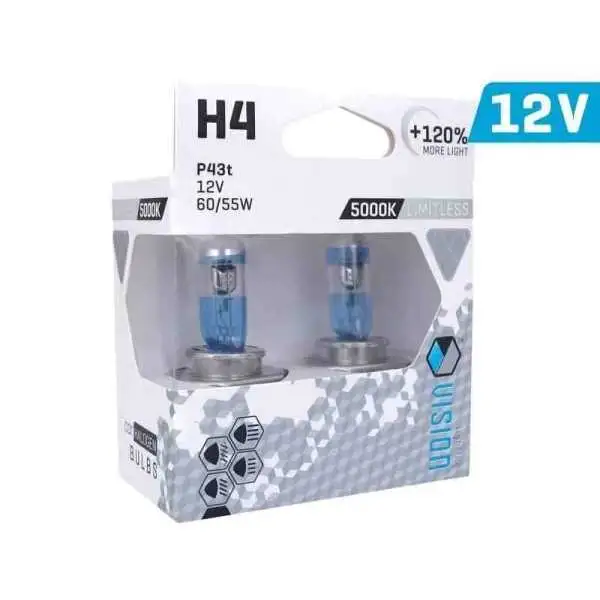 Ampoules VISION illimité blanc H4 12V 60   55W P43t U E4   120 , 2 pcs.