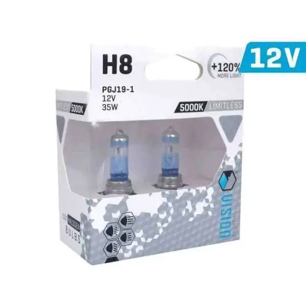 Ampoules VISION illimité blanc H8 12V 35W PGJ19-1 U E4   120 , 2 pcs.