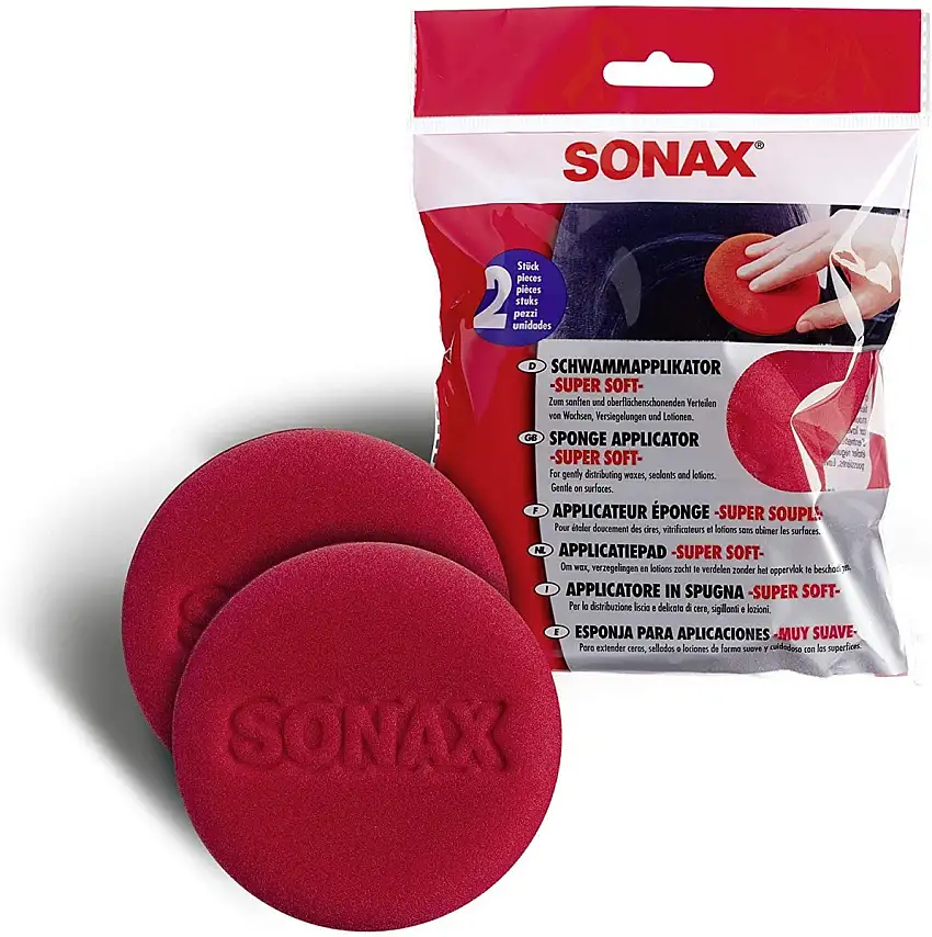 SONAX TAMPON D’APPLICATION SUPER SOFT ROUGE 2 PIèCES