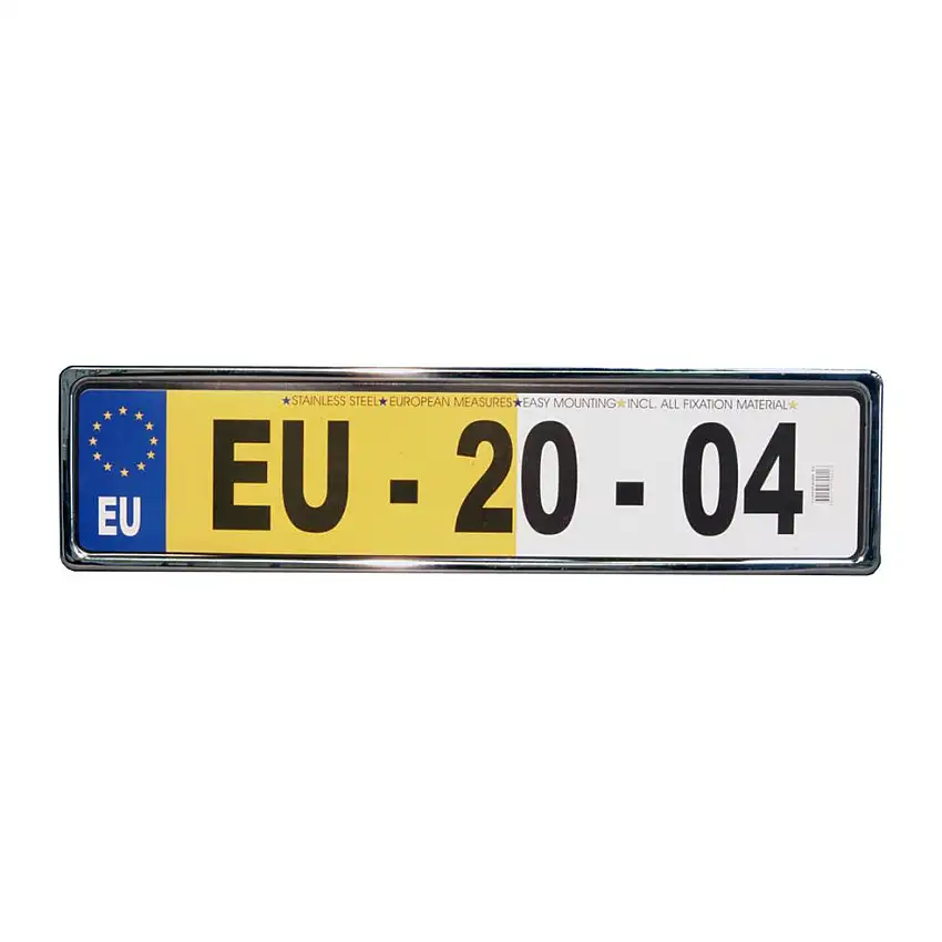 Support plaque d'immatriculation inox