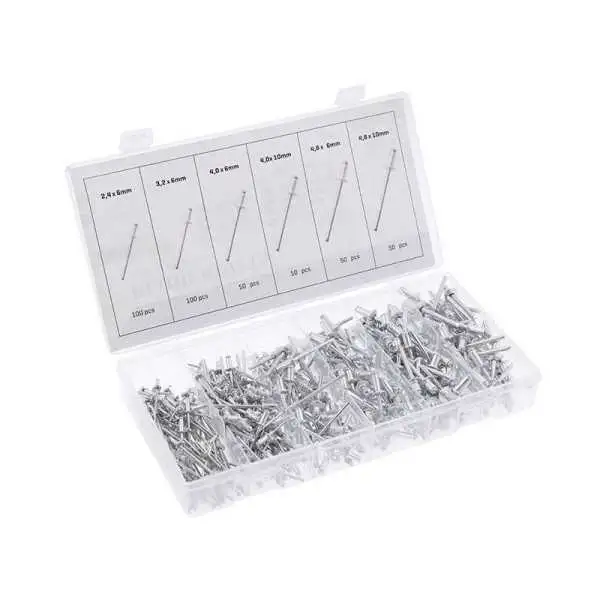 Boite rivets en aluminium, 400 pièces.