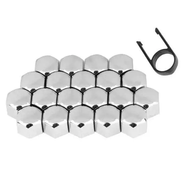 Bouchons pour vis 19 , chromés, 20 pcs.