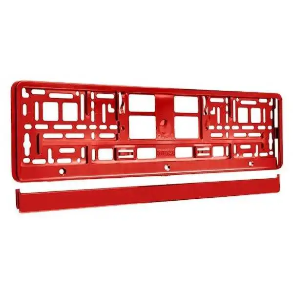 Cadre de plaque d'immatriculation rouge métallisé