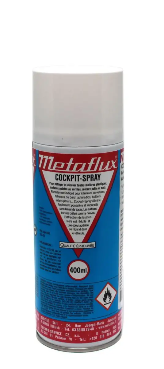 SPRAY COCKPIT METAFLUX 400 ML POUR UN NETTOYAGE SANS TRACES DU TABLEAU DE BORD