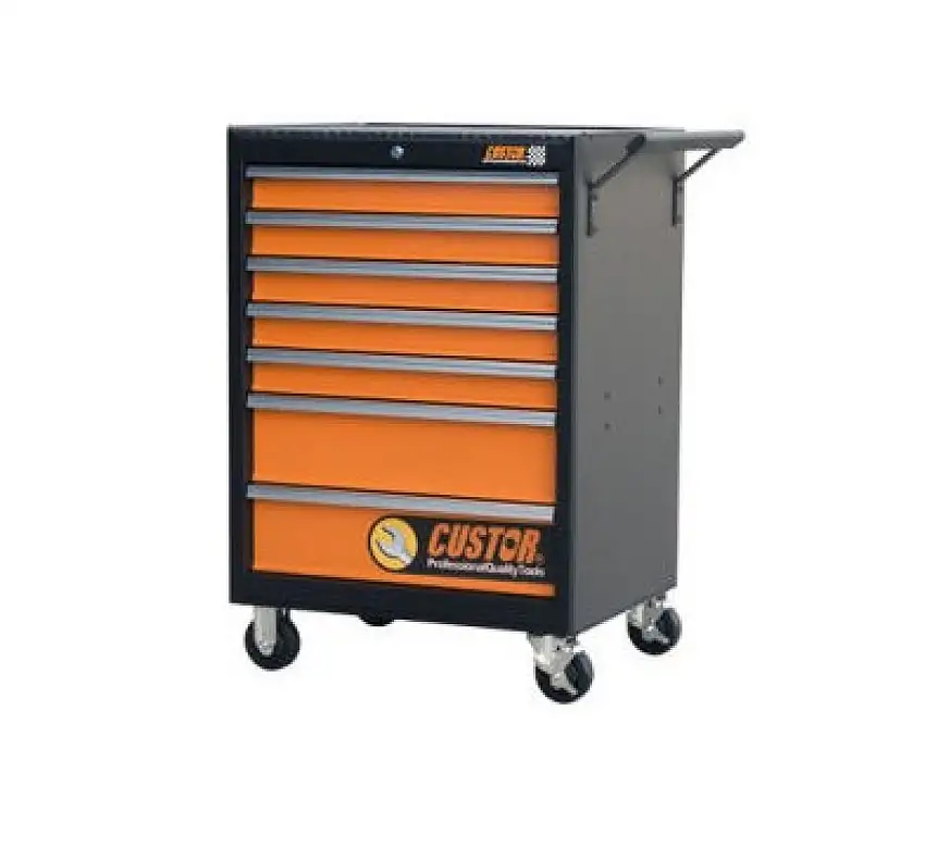 CHARIOT à OUTILS COMPACT CUSTOR AVEC 7 TIROIRS ET SERRURE CENTRALE