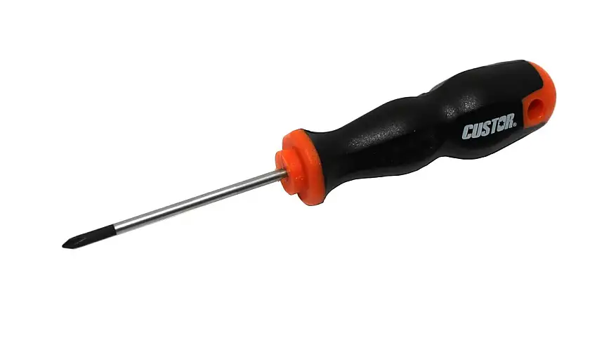 TOURNEVIS CRUCIFORME CUSTOR PH1X80MM AVEC POIGNéE SOFT GRIP