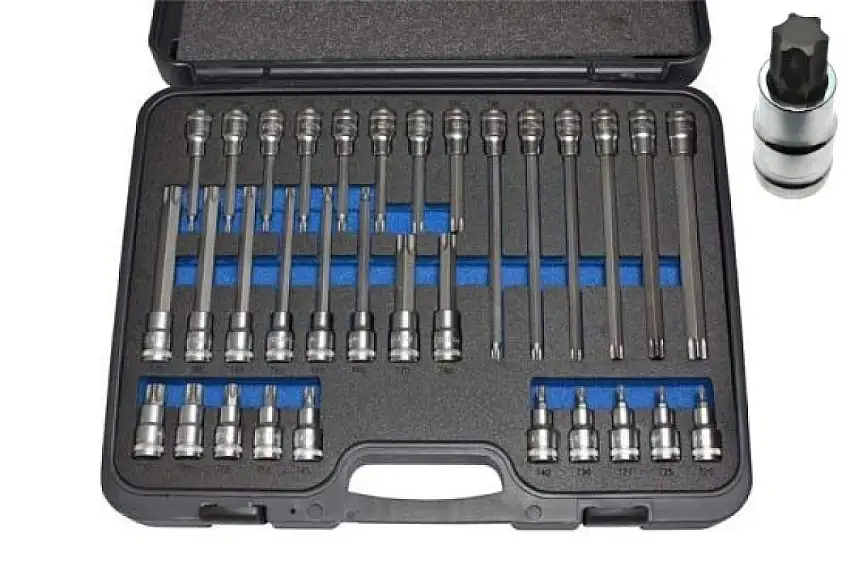 DELTACH COFFRET DE DOUILLES TORX 1/2" 32 PIèCES AVEC DIFFéRENTES LONGUEURS