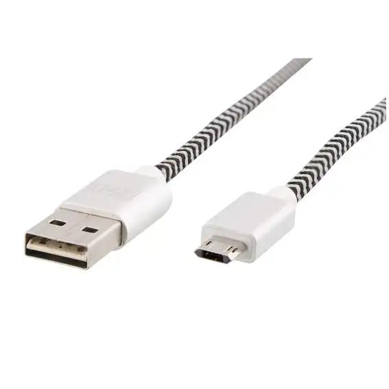 Câble micro USB / USB noir 2M Nylon