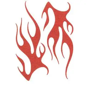 Transfert Flaming pailleté rouge